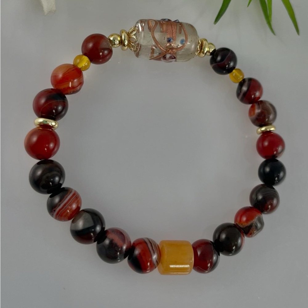 Dream Agate Gold Filled 8mm Beaded Bracelet Healing Gemstone
